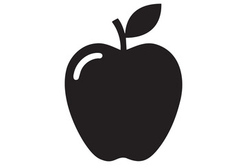 Apple icon symbol silhouette design isolated Vector illustration
