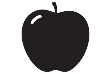 Apple icon symbol silhouette design isolated Vector illustration
