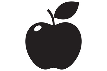 Apple icon symbol silhouette design isolated Vector illustration
