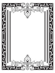 Baroque Frame Outline in Monochrome Design
