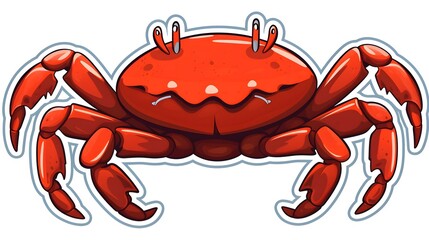 Detailed distressed sticker design featuring a cute cartoon crab for projects