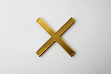 Obraz premium arafed image of a gold x on a white surface