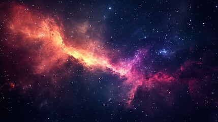 Fototapeta premium A vibrant and colorful nebula in space, showcasing stars and cosmic dust.