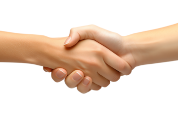 Handshake: A close-up shot showcases two hands clasped together in a firm handshake, symbolizing agreement and partnership. The image evokes trust and mutual respect.