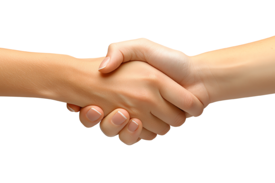 Handshake: A close-up shot showcases two hands clasped together in a firm handshake, symbolizing agreement and partnership. The image evokes trust and mutual respect.