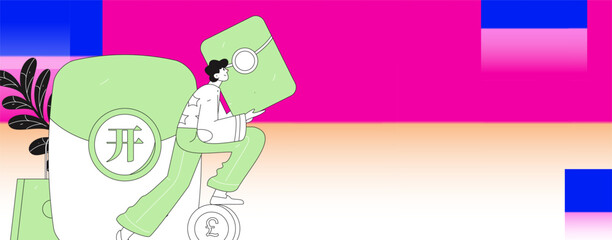 Holiday shopping people doing e-commerce online shopping flat vector concept operation hand drawn illustration
