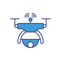 Drone Surveillance vector icon stock illustration