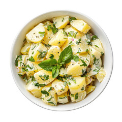 Potato salad delight isolated on PNG transparent background, cut out