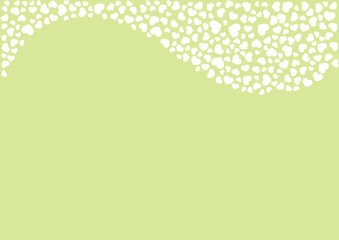 ハート柄の背景 黄緑系の単色 白抜き ハート