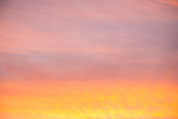 Beautiful , luxury soft gradient orange gold clouds and sunlight on the blue sky perfect for the background, take in evening,Twilight, Large size, high definition landscape photo