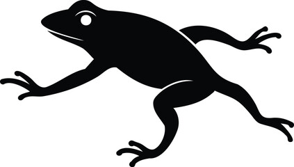Fototapeta premium Frog Silhouette with Arms Extended - Vector Design for Wildlife and Nature Themes