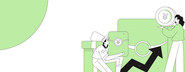 Holiday shopping people doing e-commerce online shopping flat vector concept operation hand drawn illustration
