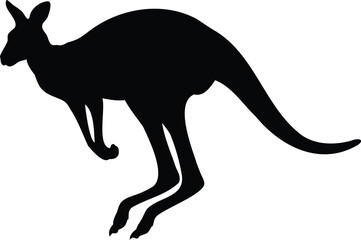 Fototapeta premium Leaping Kangaroo Silhouette - Vector Design for Wildlife, Nature, and Australian Animal Themes