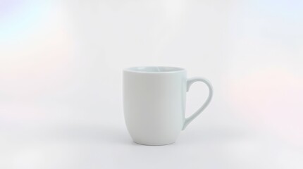 Fototapeta premium Minimalist White Ceramic Mug on Clean Background – Product Mockup