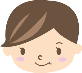 미소짖는 남자아이 어린이얼굴 (일러스트)