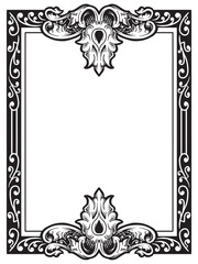 Floral Line Art Frame Outline in Black and White