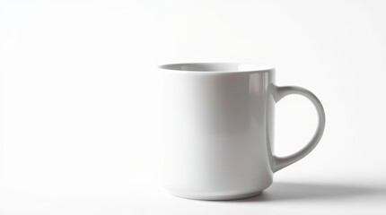 Fototapeta premium Minimalist White Ceramic Mug on Clean Background – Product Mockup