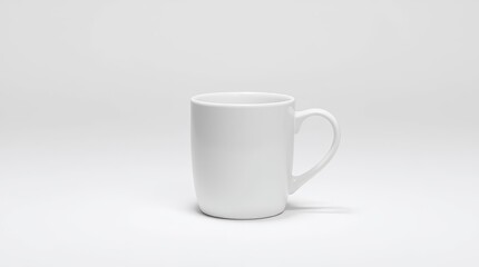 Fototapeta premium Minimalist White Ceramic Mug on Clean Background – Product Mockup