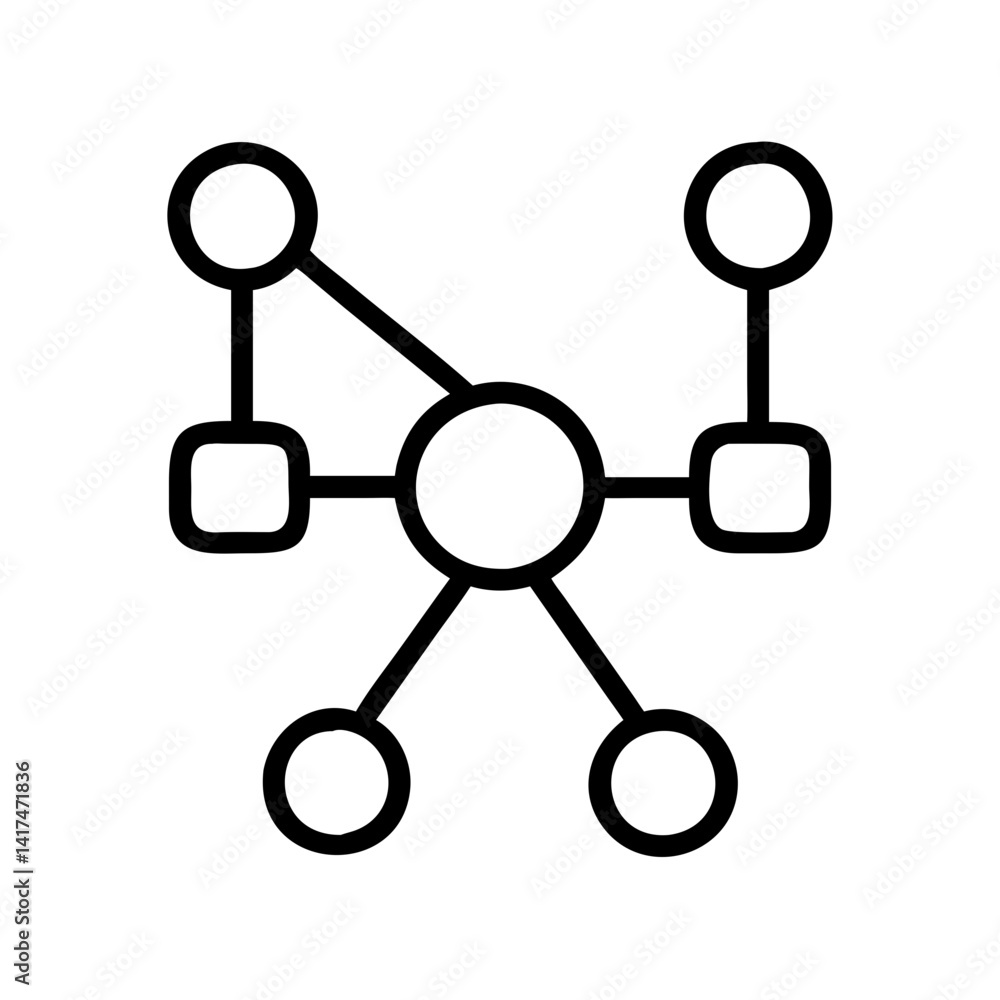 Poster network graph icon for data connection and social media connectivity representation vector design