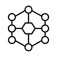 Explore the structure of molecular network connection diagram with hexagon and circles vector design