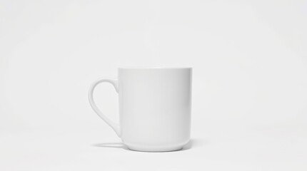 Fototapeta premium Minimalist White Ceramic Mug on Clean Background – Product Mockup