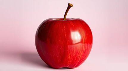 Obraz premium Shiny Red Apple on White Background – Healthy Fruit Isolated