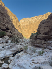 Wadi Ash Shab canyon in Sultanate of Oman