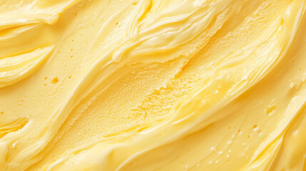 Fresh mango creamy ice cream close-up for background. Homemade ice cream