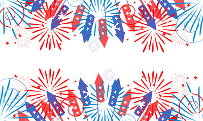 fireworks 4th of july border frame background