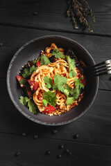 Hearty and delicious pasta with spices