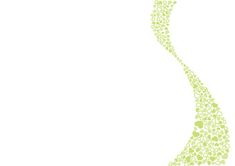 ハート柄の背景 黄緑系の3色 フチと単色 ハート