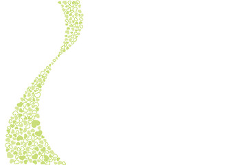 ハート柄の背景 黄緑系の3色 フチと単色 ハート