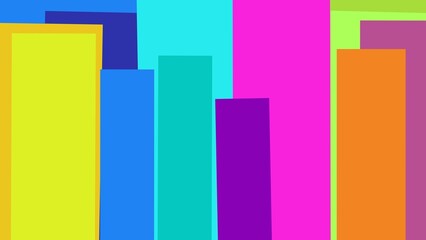 Abstract illustration featuring vibrant colorful blocks standing vertically, creating a modern, playful, and visually striking composition