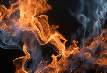 Fototapeta premium fire on black background