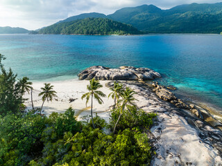 Aerial View, seychellen, Mahe, Port Glaud and Therese Island