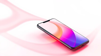 Modern Smartphone with Blank Screen on White Background &ndash; Mockup Concept