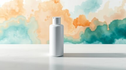 Minimalist White Cosmetic Bottle in Elegant Light