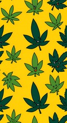 Obraz premium Cannabis in Art: A Spectrum of Illustrations Depicting Growth, Anatomy & Applications 