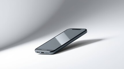 Modern Smartphone with Blank Screen on White Background &ndash; Mockup Concept