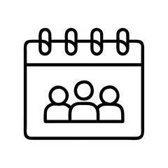 Calendar event with people icon for schedule meeting appointment reminder and teamwork