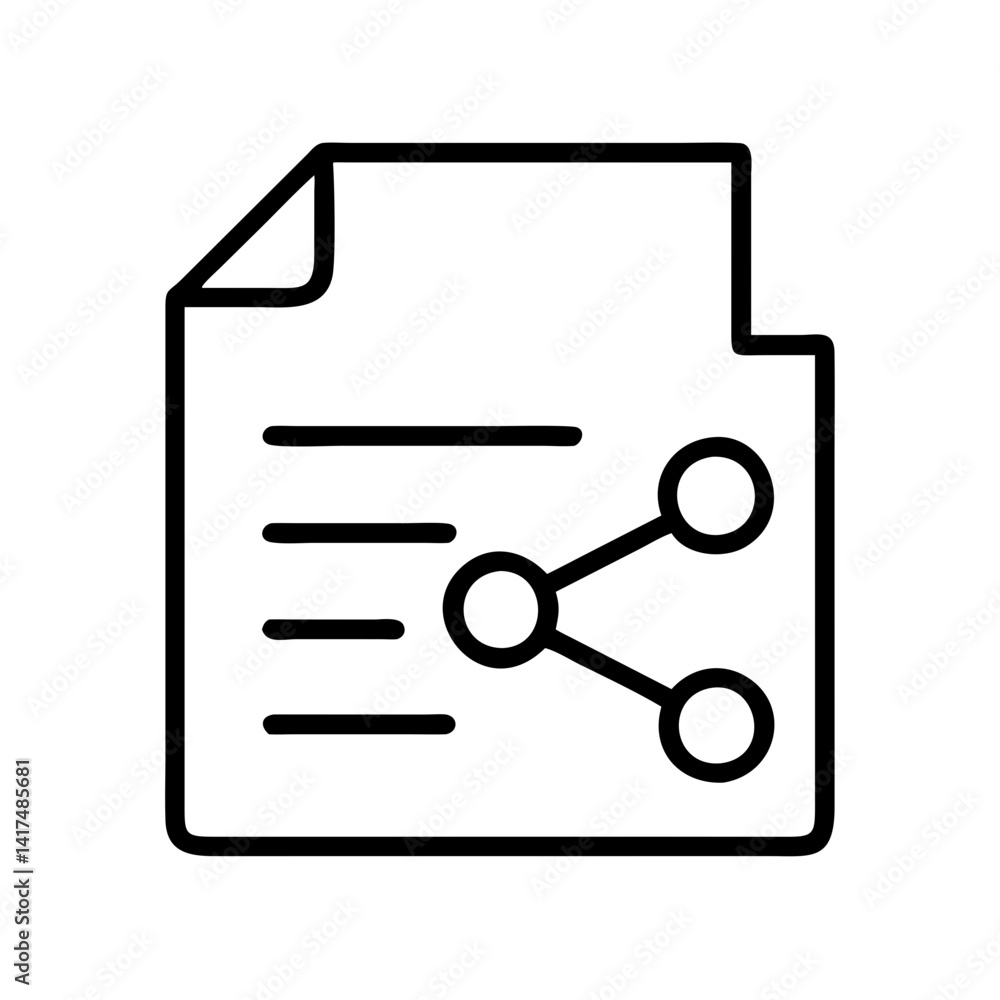 Poster share document file icon vector illustration, share data file, document sharing, file transfer icon