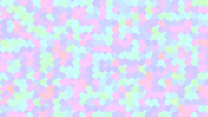 A soft, pastel abstract background featuring a scatter of blue, pink, and green circles in a dreamy, blurred pattern.