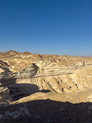 Canyon of Wadi Ash Shuwaymiyyah with unique stalactites in Oman