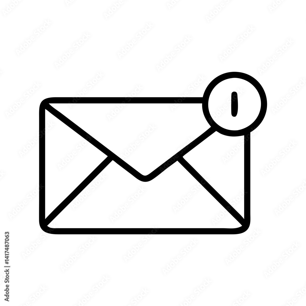 Poster email notification icon vector graphic for new message received inbox alert and communication
