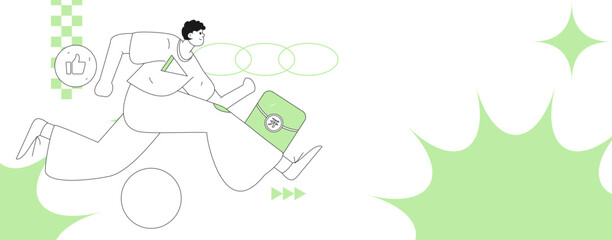 Holiday shopping people doing e-commerce online shopping flat vector concept operation hand drawn illustration
