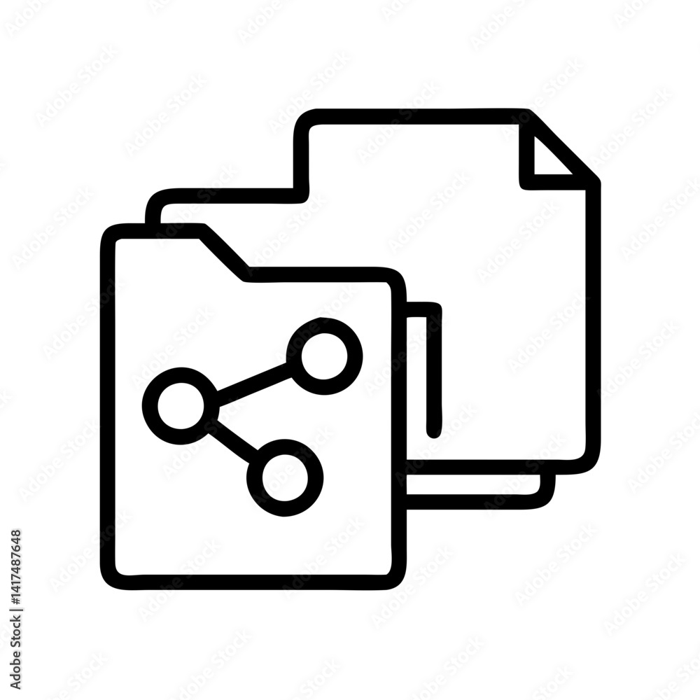 Poster download share file folder network connection icon vector illustration symbol design