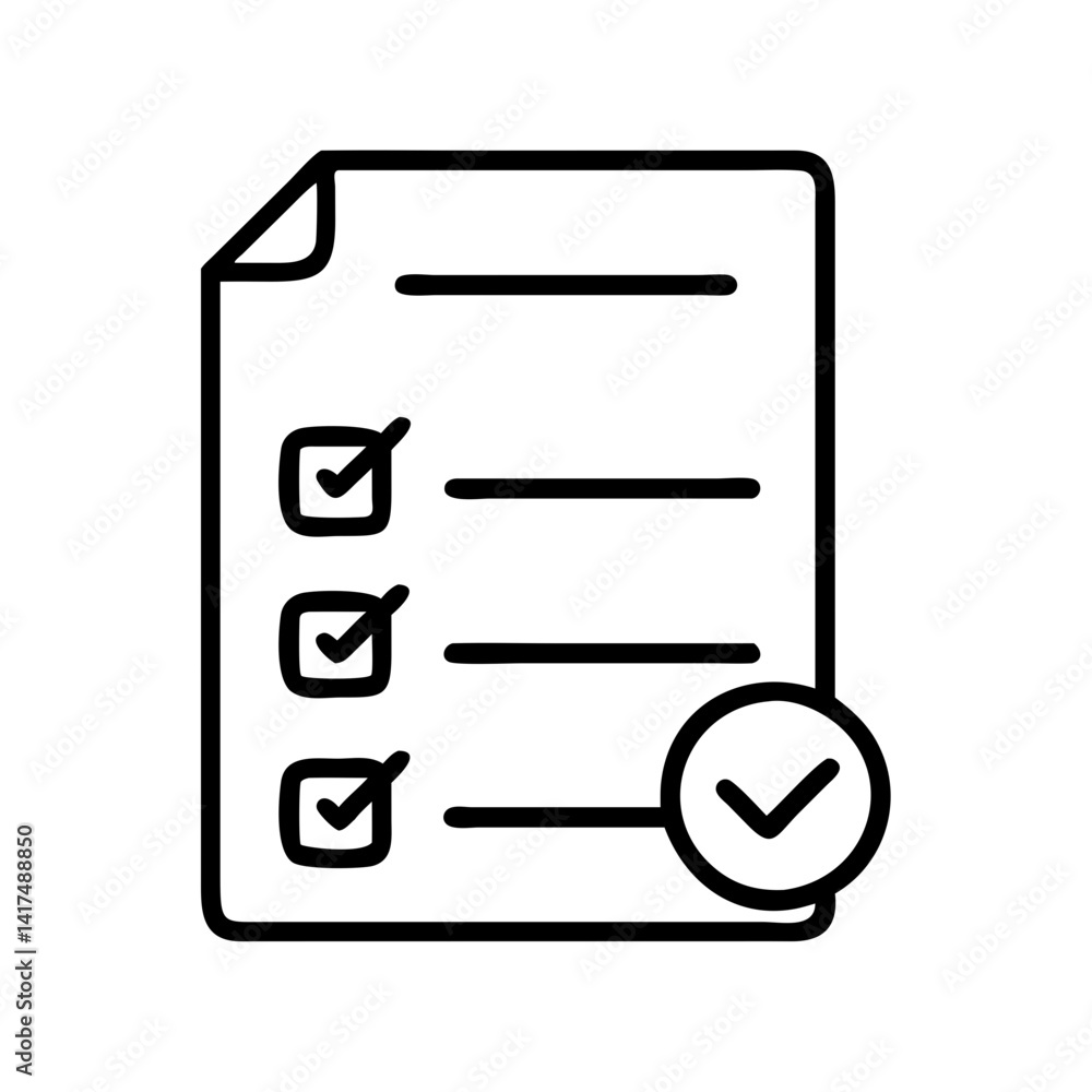 Poster checklist task management to do list vector icon symbol for project planning and organization