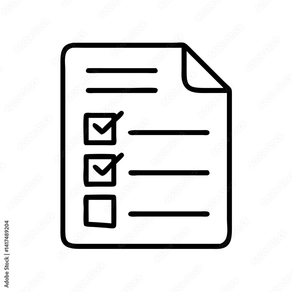 Poster checklist vector icon for task management and to do list app design and project planning tool