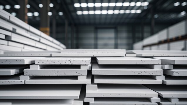 Stack of tiles in warehouse setting Ready for distribution and installation