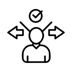 Decision making process icon vector illustration concept of choice options direction and approval